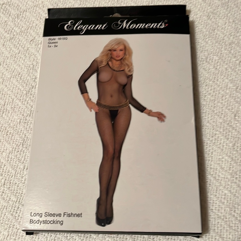 Elegant Moments Long-Sleeve Fishnet Bodystocking